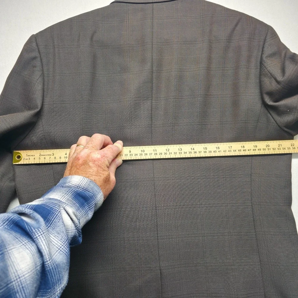 Perry Ellis Men's‎ Brown Plaid 2 Button Blazer Size 42 Regular